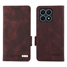 Funda de Cuero Cartera con Soporte Carcasa L07Z para Huawei Honor X8a 4G Marron