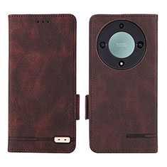 Funda de Cuero Cartera con Soporte Carcasa L07Z para Huawei Honor X9a 5G Marron