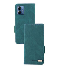 Funda de Cuero Cartera con Soporte Carcasa L07Z para Motorola Moto G14 Verde