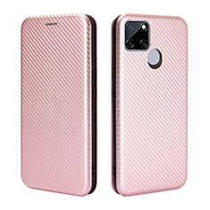 Funda de Cuero Cartera con Soporte Carcasa L07Z para Realme 7i RMX2193 Oro Rosa