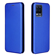 Funda de Cuero Cartera con Soporte Carcasa L07Z para Realme 8 4G Azul