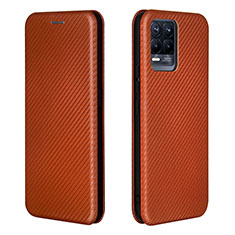 Funda de Cuero Cartera con Soporte Carcasa L07Z para Realme 8 4G Marron