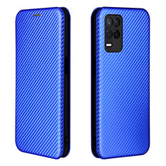 Funda de Cuero Cartera con Soporte Carcasa L07Z para Realme 8 5G Azul