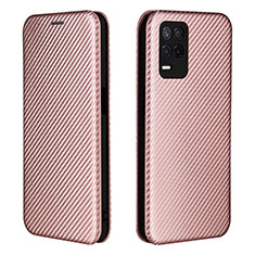 Funda de Cuero Cartera con Soporte Carcasa L07Z para Realme 8 5G Oro Rosa