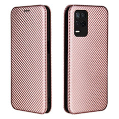 Funda de Cuero Cartera con Soporte Carcasa L07Z para Realme 9 5G India Oro Rosa