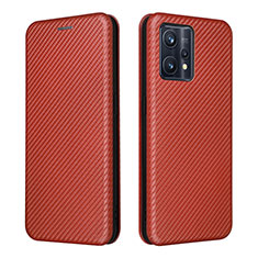 Funda de Cuero Cartera con Soporte Carcasa L07Z para Realme 9 Pro+ Plus 5G Marron