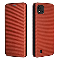 Funda de Cuero Cartera con Soporte Carcasa L07Z para Realme C20A Marron