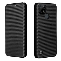 Funda de Cuero Cartera con Soporte Carcasa L07Z para Realme C21 Negro