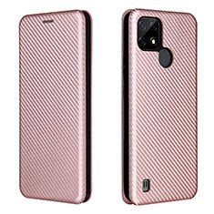 Funda de Cuero Cartera con Soporte Carcasa L07Z para Realme C21 Oro Rosa