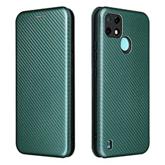 Funda de Cuero Cartera con Soporte Carcasa L07Z para Realme C21Y Verde