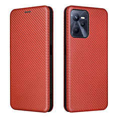 Funda de Cuero Cartera con Soporte Carcasa L07Z para Realme C35 Marron