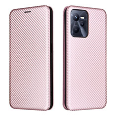 Funda de Cuero Cartera con Soporte Carcasa L07Z para Realme C35 Oro Rosa