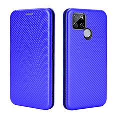 Funda de Cuero Cartera con Soporte Carcasa L07Z para Realme V3 5G Azul