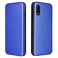 Funda de Cuero Cartera con Soporte Carcasa L07Z para Samsung Galaxy A02 Azul