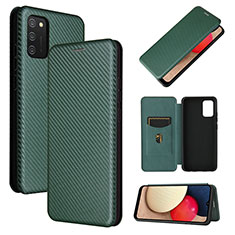 Funda de Cuero Cartera con Soporte Carcasa L07Z para Samsung Galaxy A03s Verde