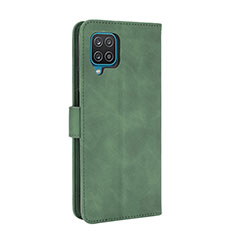 Funda de Cuero Cartera con Soporte Carcasa L07Z para Samsung Galaxy A12 Nacho Verde