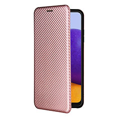 Funda de Cuero Cartera con Soporte Carcasa L07Z para Samsung Galaxy A22 5G Oro Rosa