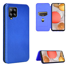 Funda de Cuero Cartera con Soporte Carcasa L07Z para Samsung Galaxy A42 5G Azul