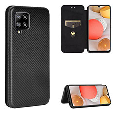 Funda de Cuero Cartera con Soporte Carcasa L07Z para Samsung Galaxy A42 5G Negro