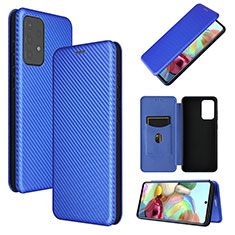 Funda de Cuero Cartera con Soporte Carcasa L07Z para Samsung Galaxy A72 4G Azul