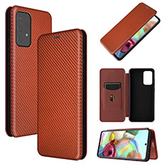 Funda de Cuero Cartera con Soporte Carcasa L07Z para Samsung Galaxy A72 4G Marron