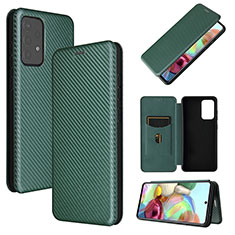 Funda de Cuero Cartera con Soporte Carcasa L07Z para Samsung Galaxy A72 4G Verde