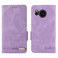 Funda de Cuero Cartera con Soporte Carcasa L07Z para Sharp Aquos Sense8 Morado