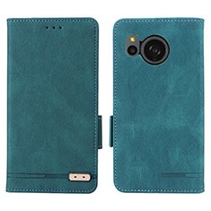 Funda de Cuero Cartera con Soporte Carcasa L07Z para Sharp Aquos Sense8 Verde