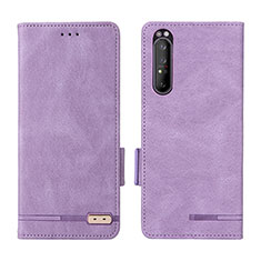 Funda de Cuero Cartera con Soporte Carcasa L07Z para Sony Xperia 1 II Morado