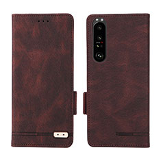 Funda de Cuero Cartera con Soporte Carcasa L07Z para Sony Xperia 1 III Marron