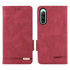 Funda de Cuero Cartera con Soporte Carcasa L07Z para Sony Xperia 10 IV Rojo