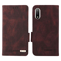 Funda de Cuero Cartera con Soporte Carcasa L07Z para Sony Xperia Ace III SO-53C Marron