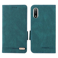 Funda de Cuero Cartera con Soporte Carcasa L07Z para Sony Xperia Ace III SO-53C Verde