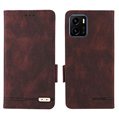 Funda de Cuero Cartera con Soporte Carcasa L07Z para Vivo iQOO U5x Marron