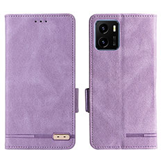 Funda de Cuero Cartera con Soporte Carcasa L07Z para Vivo Y01A Morado