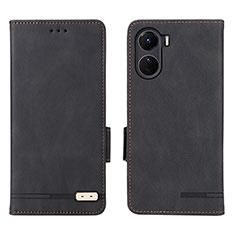 Funda de Cuero Cartera con Soporte Carcasa L07Z para Vivo Y16 Negro