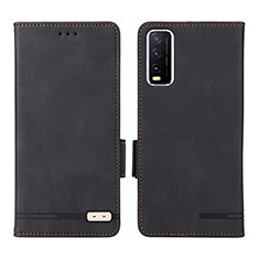 Funda de Cuero Cartera con Soporte Carcasa L07Z para Vivo Y20s G Negro