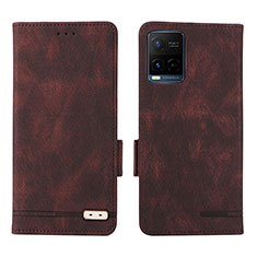 Funda de Cuero Cartera con Soporte Carcasa L07Z para Vivo Y21 Marron