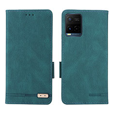 Funda de Cuero Cartera con Soporte Carcasa L07Z para Vivo Y21a Verde