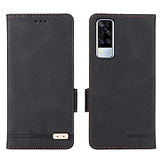 Funda de Cuero Cartera con Soporte Carcasa L07Z para Vivo Y31 (2021) Negro