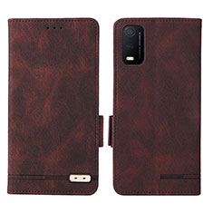 Funda de Cuero Cartera con Soporte Carcasa L07Z para Vivo Y3s (2021) Marron