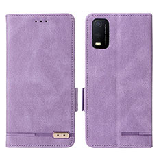 Funda de Cuero Cartera con Soporte Carcasa L07Z para Vivo Y3s (2021) Morado