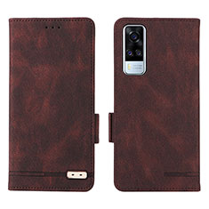 Funda de Cuero Cartera con Soporte Carcasa L07Z para Vivo Y51A Marron