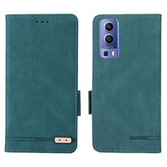 Funda de Cuero Cartera con Soporte Carcasa L07Z para Vivo Y52 5G Verde