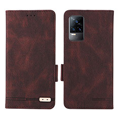 Funda de Cuero Cartera con Soporte Carcasa L07Z para Vivo Y73 (2021) Marron