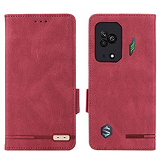 Funda de Cuero Cartera con Soporte Carcasa L07Z para Xiaomi Black Shark 5 5G Rojo