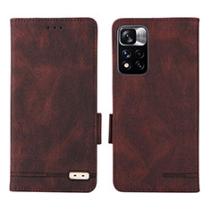 Funda de Cuero Cartera con Soporte Carcasa L07Z para Xiaomi Mi 11i 5G (2022) Marron