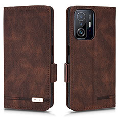 Funda de Cuero Cartera con Soporte Carcasa L07Z para Xiaomi Mi 11T Pro 5G Marron