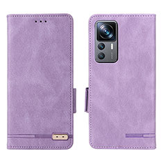 Funda de Cuero Cartera con Soporte Carcasa L07Z para Xiaomi Mi 12T Pro 5G Morado