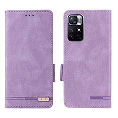 Funda de Cuero Cartera con Soporte Carcasa L07Z para Xiaomi Poco M4 Pro 5G Morado